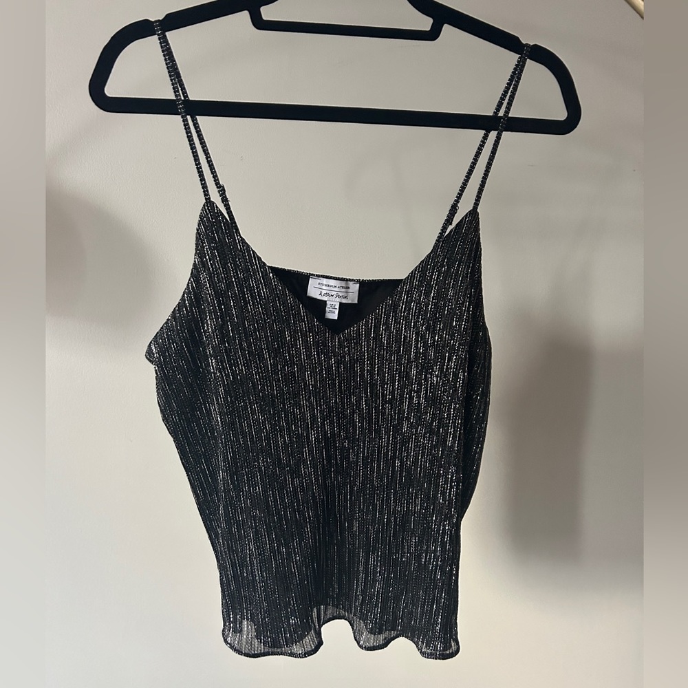 Sparkly black sleeveless top
